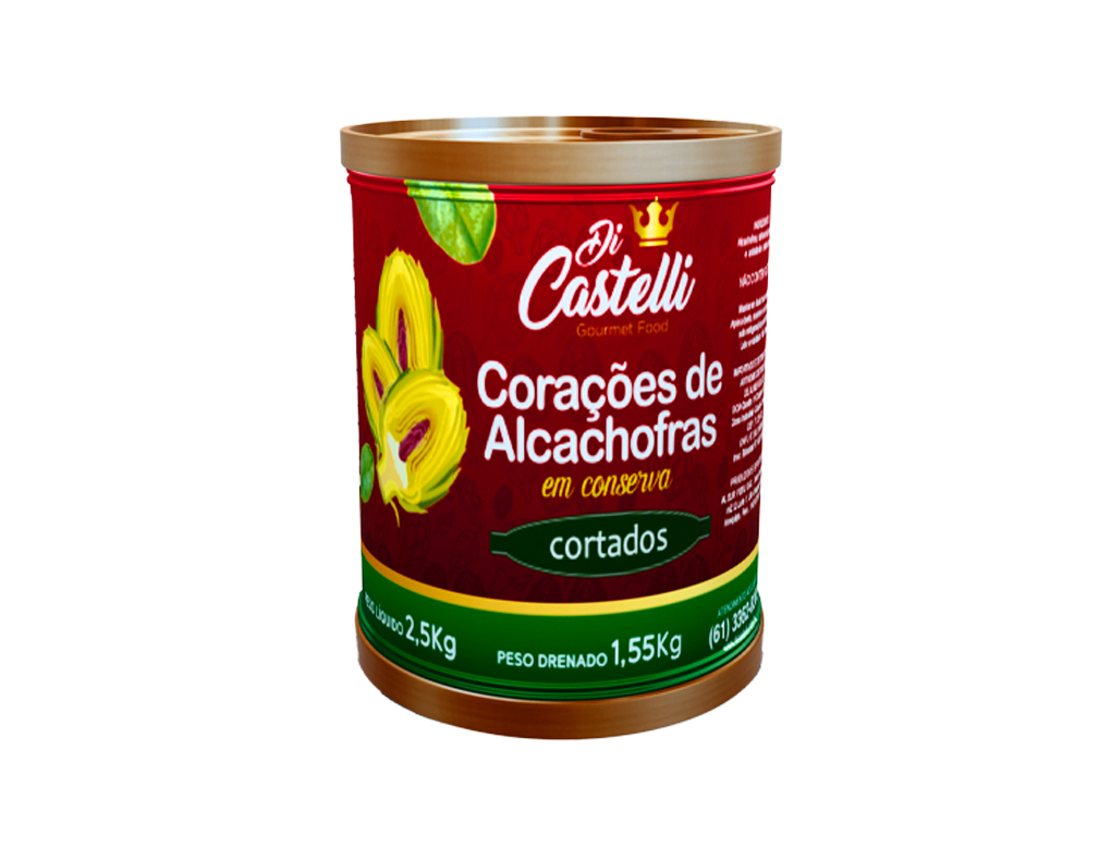 ALCACHOFRA CORAÇÃO CORTADO DI CASTELLI 2,5 KG (CX 6 LT)